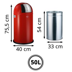 Produktbild für Mülleimer Wesco Pushboy, rot