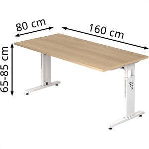 Produktbild für Schreibtisch Hammerbacher O-Serie, eiche / weiß