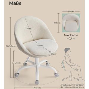 Produktbild für Bürostuhl Songmics OBG020W01