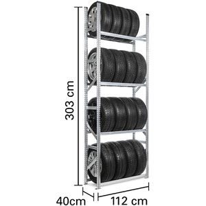 Produktbild für Reifenregal GEWE 3300410RRG4, silber, für 16 Reifen
