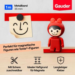 Produktbild für Magnetband Gauder Metallband, rot