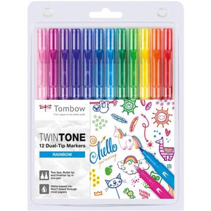 Filzstifte Tombow WS-PK-12P-3 TwinTone, Dual-Tip