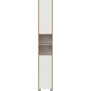 Produktbild für Badschrank Schildmeyer Juba 151658, mit 4 Füßen, weiß / eiche