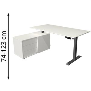 Produktbild für Schreibtisch Kerkmann Move 1, 2165, weiß, mit Sideboard