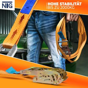 Produktbild für Spanngurt NTG LS.7501, rot, mit Ratsche