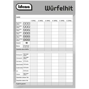 Produktbild für Spielblock Idena 40170, Würfelhit, 3 Stück