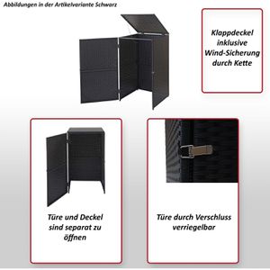 Produktbild für Mülltonnenbox Mendler HWC-E25, Polyrattan