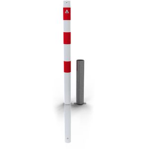 Produktbild für Absperrpfosten Schake 460HB, rot/weiß, aus Metall