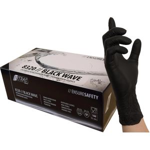 Einmalhandschuhe NITRAS-MEDICAL Black Wave, schwarz, 100 Stück