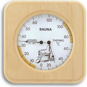 TFA Saunathermometer 40.1007 analog, Holz, mit Hygrometer, 175 x 175mm