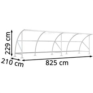 Produktbild für Fahrradunterstand WSM Bamberg B 1/08, silber, aus Metall