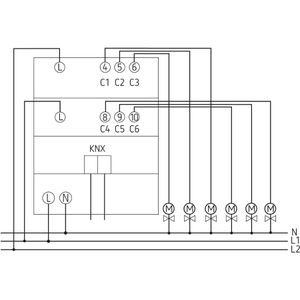 Produktbild für Schaltaktor Theben HM 6 T KNX, 4940240, für Heizung