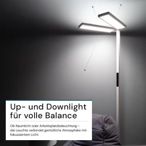 Produktbild für Stehlampe Luxula LX700195, LED, weiß, 202 cm