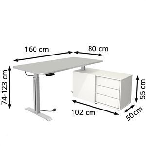 Produktbild für Schreibtisch Kerkmann Move 1 Style 1771, mit Sideboard, L-Form