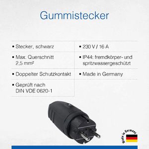 Produktbild für Schutzkontaktstecker as-Schwabe 60410, schwarz