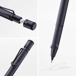 Produktbild für Druckbleistift Lamy safari 1E2 steel black, schwarz Kunststoff
