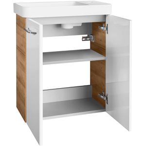 Produktbild für Waschtisch Fackelmann Milano, hängend, weiß / asteiche