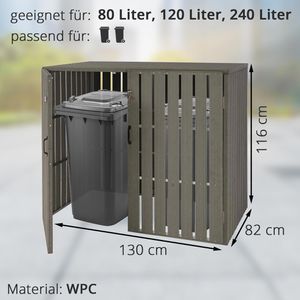 Produktbild für Mülltonnenbox Mendler HWC-J28, WPC