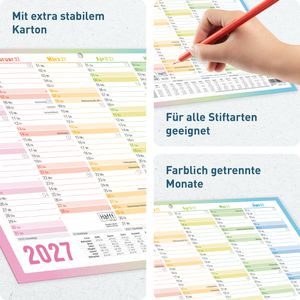 Produktbild für Tafelkalender Häfft Rainbow Premium, mit Ferienübersicht