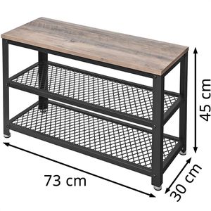 Produktbild für Schuhbank Vasagle LBS73MB, schwarz / graubraun, aus Metall