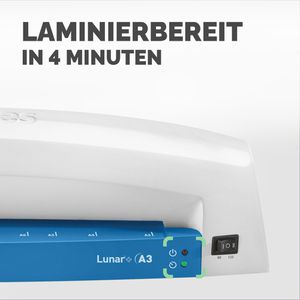 Produktbild für Laminiergerät Fellowes Lunar+ blau, mit 2 Rollen, A3