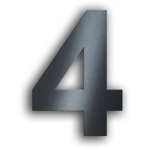 Hausnummer Metzler Arial, anthrazit aus Edelstahl