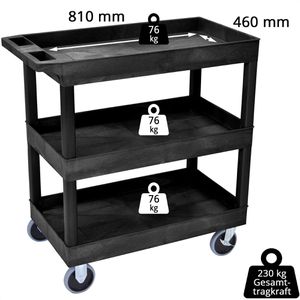 Produktbild für Tischwagen Luxor EC111HD-B, aus Kunststoff