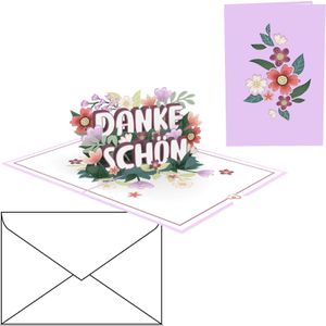 papercrush Grußkarten Dankeschön, 120 x 175mm, Pop-Up Karte, mit Umschlag