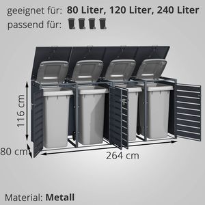 Produktbild für Mülltonnenbox Phoenix GB4426AAK, Metall