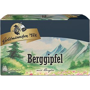 Tee Goldmännchen Berggipfel mit Bergtee