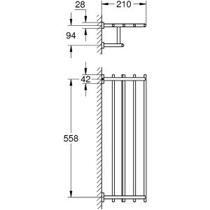 Produktbild für Handtuchhalter GROHE Essentials Cube 40512001, silber