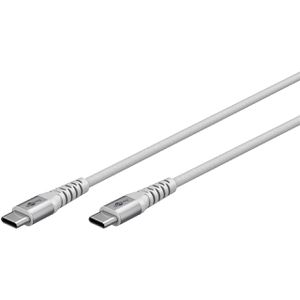 Produktbild für Ladekabel Goobay 70192 Textilkabel, weiß, 0,5m