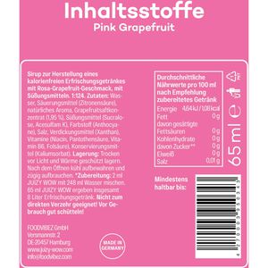 Produktbild für Sirup JUIZY-WOW Pink Prapefruit, zuckerfrei