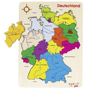 Goki Puzzle 57860 Deutschland II, Einlegepuzzle, Holz, ab 4 Jahre, 16 Teile