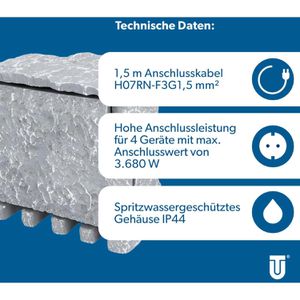 Produktbild für Gartensteckdose Unitec 44241