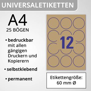 Produktbild für Universaletiketten Zweckform L7106-25, naturbraun