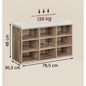Produktbild für Schuhbank Vasagle LHS009K02, braun, aus Holz