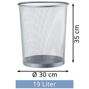 Produktbild für Papierkorb Relaxdays 10022507, silber