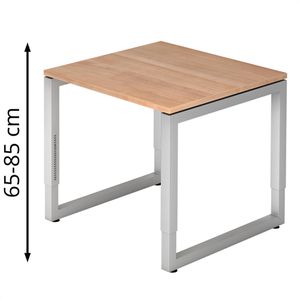 Schreibtisch Hammerbacher R-Serie, nussbaum / silber