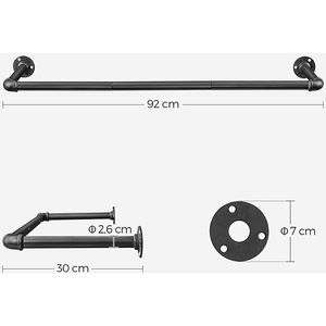 Produktbild für Wandgarderobe Songmics HSR67BK, Metall