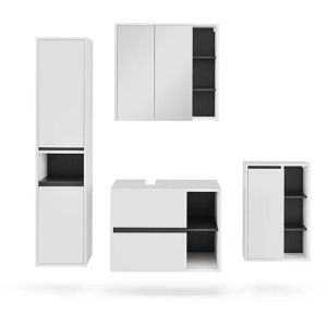 Badmöbel-Set Vicco Viola, weiß, 4-teilig