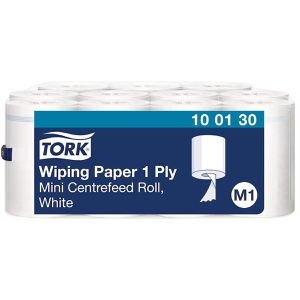 Putztuchrolle Tork Advanced Mini, 100130, M1, Zellstoff, weiß