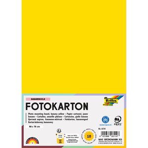 Folia Fotokarton 6114, 50 x 70 cm, bananengelb, 300g/m², 10 Blatt