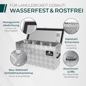 Produktbild für Deichselbox CargoVA Gr. M, aus Aluminium Riffelblech