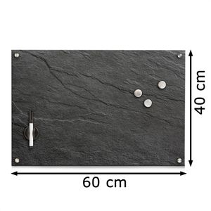 Produktbild für Glas-Magnettafel Zeller 11689 Memoboard Schiefer inkl. Zubehör