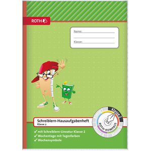 Roth Hausaufgabenheft Kompass, ganzes Schuljahr A4, Schreiblern-Hausaufgabenheft, für Klasse 2