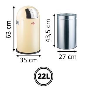 Produktbild für Mülleimer Wesco Pushboy Junior, mandel