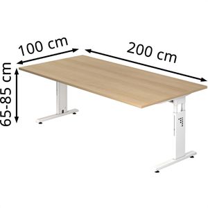 Produktbild für Schreibtisch Hammerbacher O-Serie, eiche / weiß