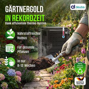 Produktbild für Komposter Deuba 106393, schwarz, aus Kunststoff