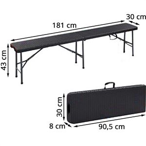 Produktbild für Bierzeltgarnitur Arebos schwarz, Rattanoptik